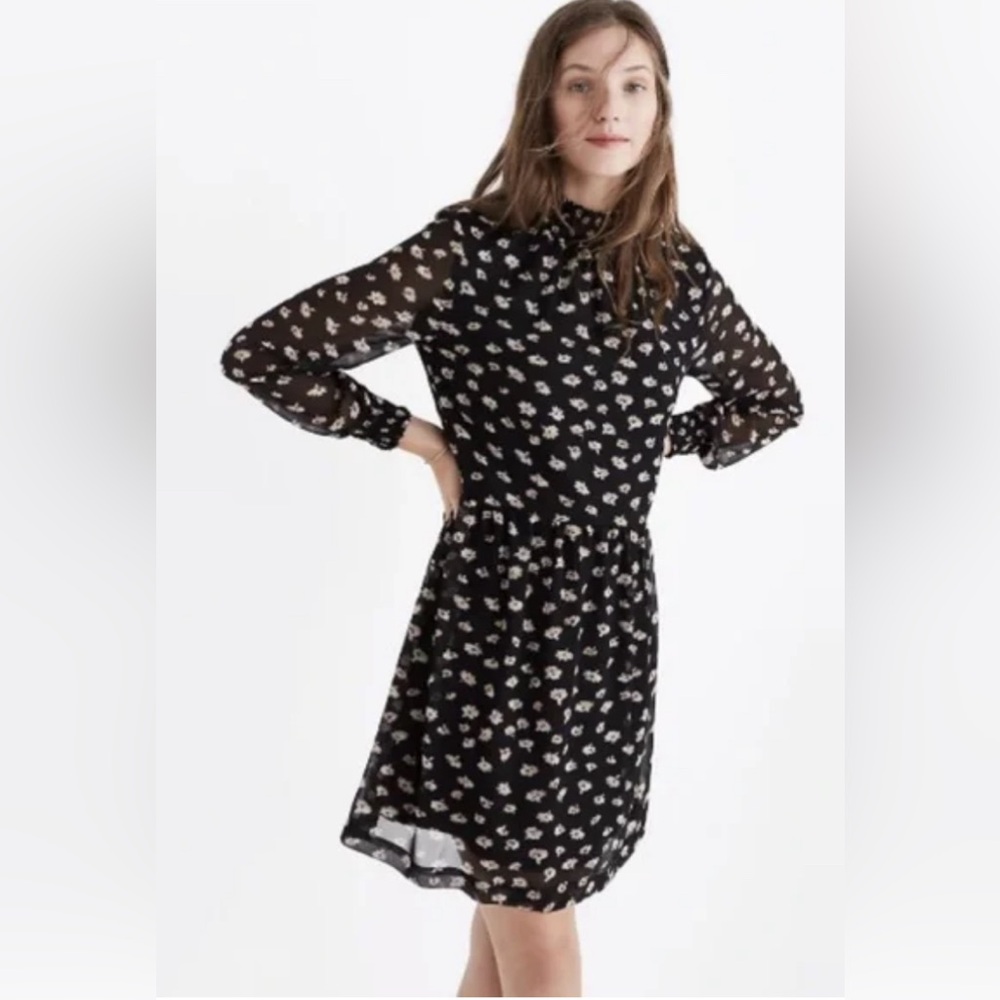 Madewell Mistlight Mockneck Dress in Seattle Floral, Size L